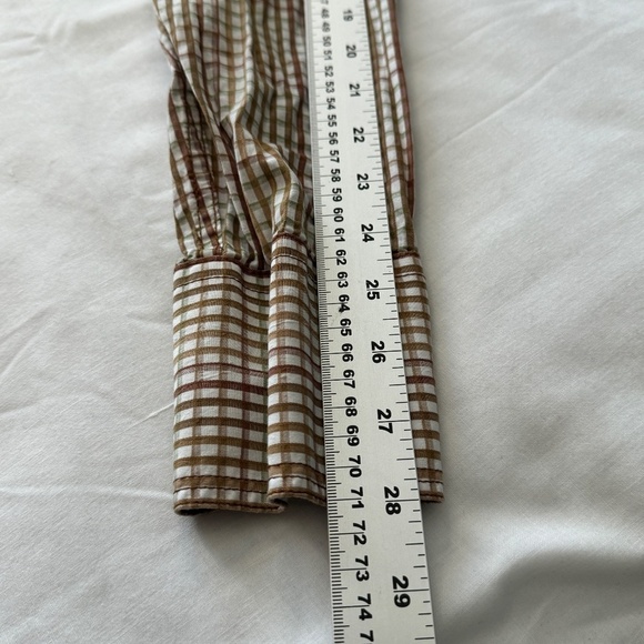 RANCHO Estancia Men's Vintage Mini Check Long Sleeve Button Shirt Brown Size XL - Picture 9 of 12